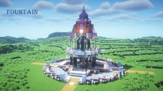 [マイクラ建築]おしゃれな噴水の作り方 ファンタジーな噴水広場[Minecraft][tutorial]How to build a fountain