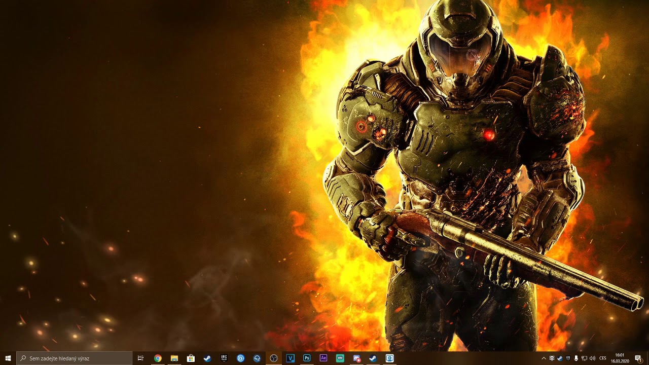 Wallpaper Doomguy + DOOM 2016 theme