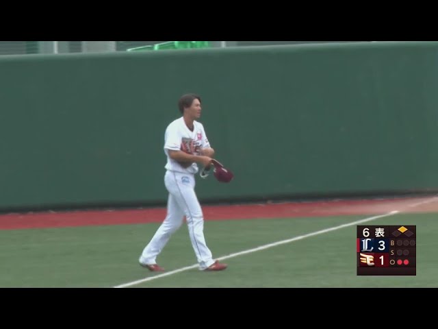 【ファーム】イーグルス・中島大輔 レフトへの打球をダイビングキャッチ!!  2024年6月30日 東北楽天ゴールデンイーグルス 対 埼玉西武ライオンズ