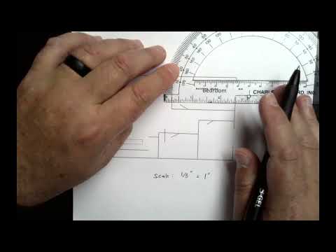 Using A Protractor To Scale A Simple Blue Print
