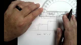 Using a Protractor to Scale a Simple Blue Print