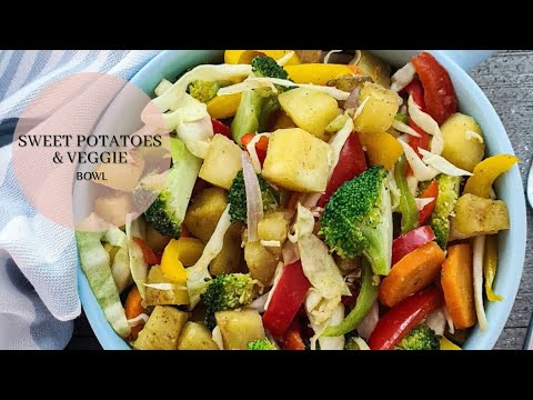 SWEET POTATOES AND VEGGIE BOWL | THE KITCHEN MUSE #sweetpotato #veggiebowl