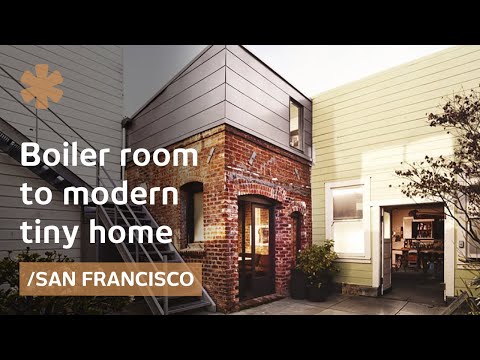 San Francisco brick boiler room turned industrial tiny house
