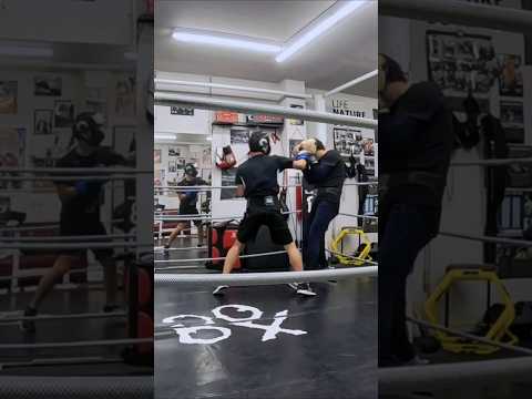 16歳VS44歳トレーナのスパーリング1R目