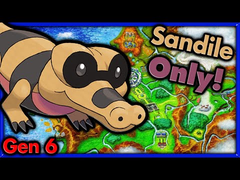 Can I Beat Pokemon X with ONLY Sandile? 🔴 Pokemon Challenges