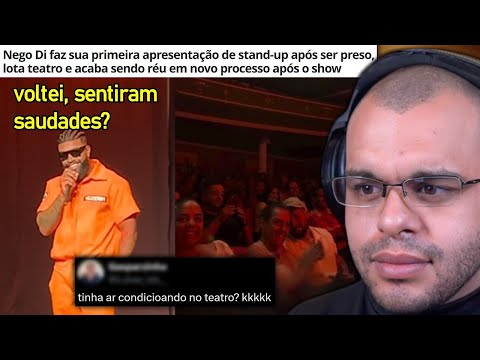 NEGO DI LOTA TEATRO EM SEU PRIMEIRO SHOW DE STAND-UP APÓS SER PRESO