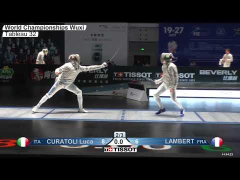 2018 246 T32 04 M S Individual Wuxi World Championships BLUE LAMBERT FRA vs CURATOLI ITA