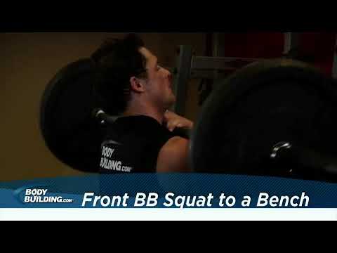 Front Barbell Squat To A Bench   Exercise Videos &amp; Guides   Bodybuilding com