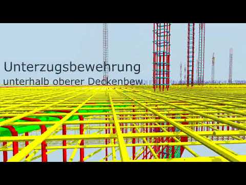 Konstruktive Tipps bei 3D Bewehrungsplanung:  Optimierung der Bewehrungslagen für Unterzugsdecken