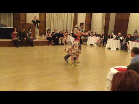  Eleonora Kalganova  and  Michael Nadotchi  are  dancing  to  "  La Milonga De Buenos Aires  "  by  Francisco Canaro  at  Fire and Ice Tango Festival  in  2017