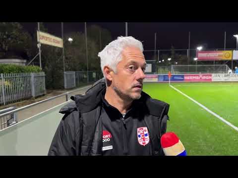 Alex Redel en Robin Brasker na de beker nederlaag tegen Ter Leede (3-0)