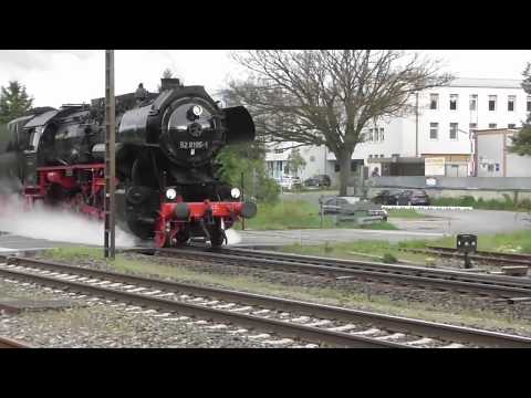 Züge  im Bahnhof Neunkirchen am Sand + Dampfsonderzug Br. 52 8195-1