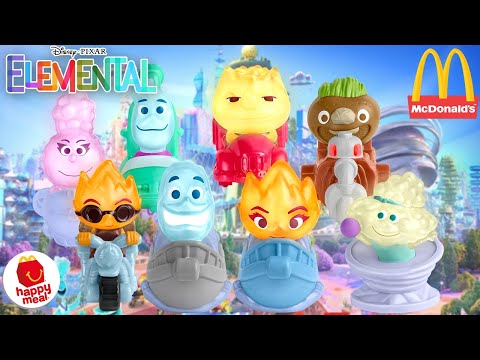 Disney Pixar Elemental Movie McDonalds Happy Meal Toys June 2023