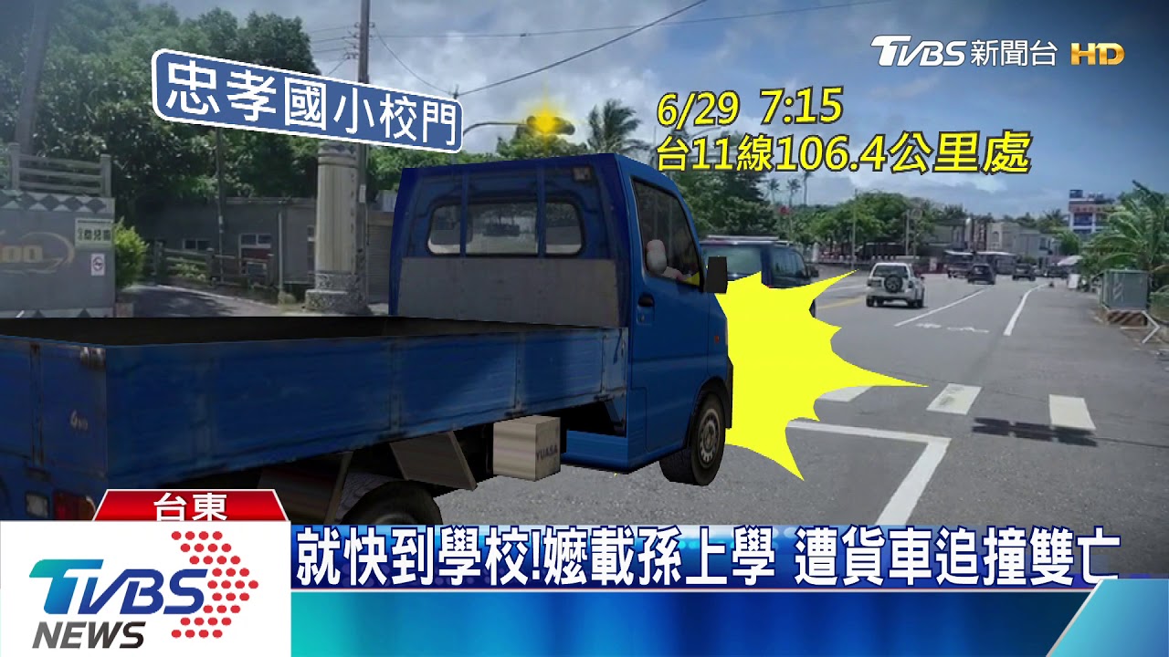 就快到學校!嬤載孫上學 遭貨車追撞雙亡