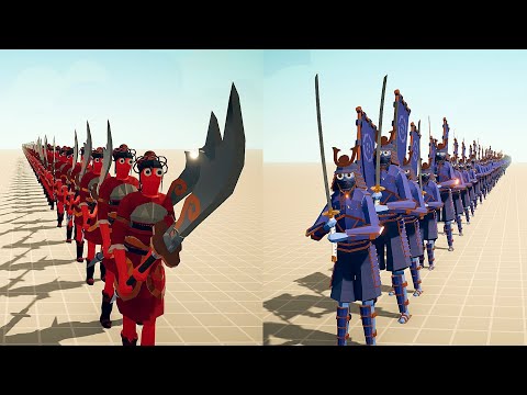 100x SHOGUN vs 100x LADY RED JADE | TABS Totally Accurate Battle Simulator