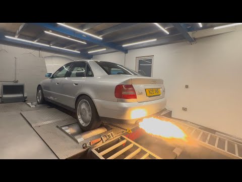 AUDI A4 B5 1.8T 20V QUATTRO PTE 6766 FLAT SHIFT AT 8300 TEST.  FLAMES 🔥