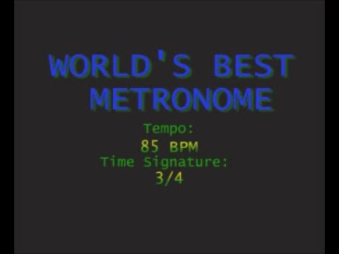 WORLD'S BEST METRONOME ! 85 BPM in 3/4 Time, With Visual!