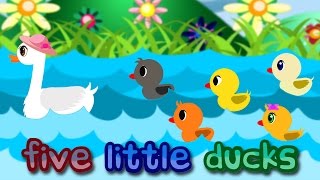 Five Little Ducks Children Song ~ Learn Basic Numbers Countdown Song | Noodle Kidz Preschool Song
