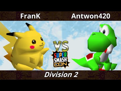 SSC 2022 Division 2 - FranK (Pikachu) Vs. Antwon420 (Yoshi) SSB64 Smash Bros Tournament