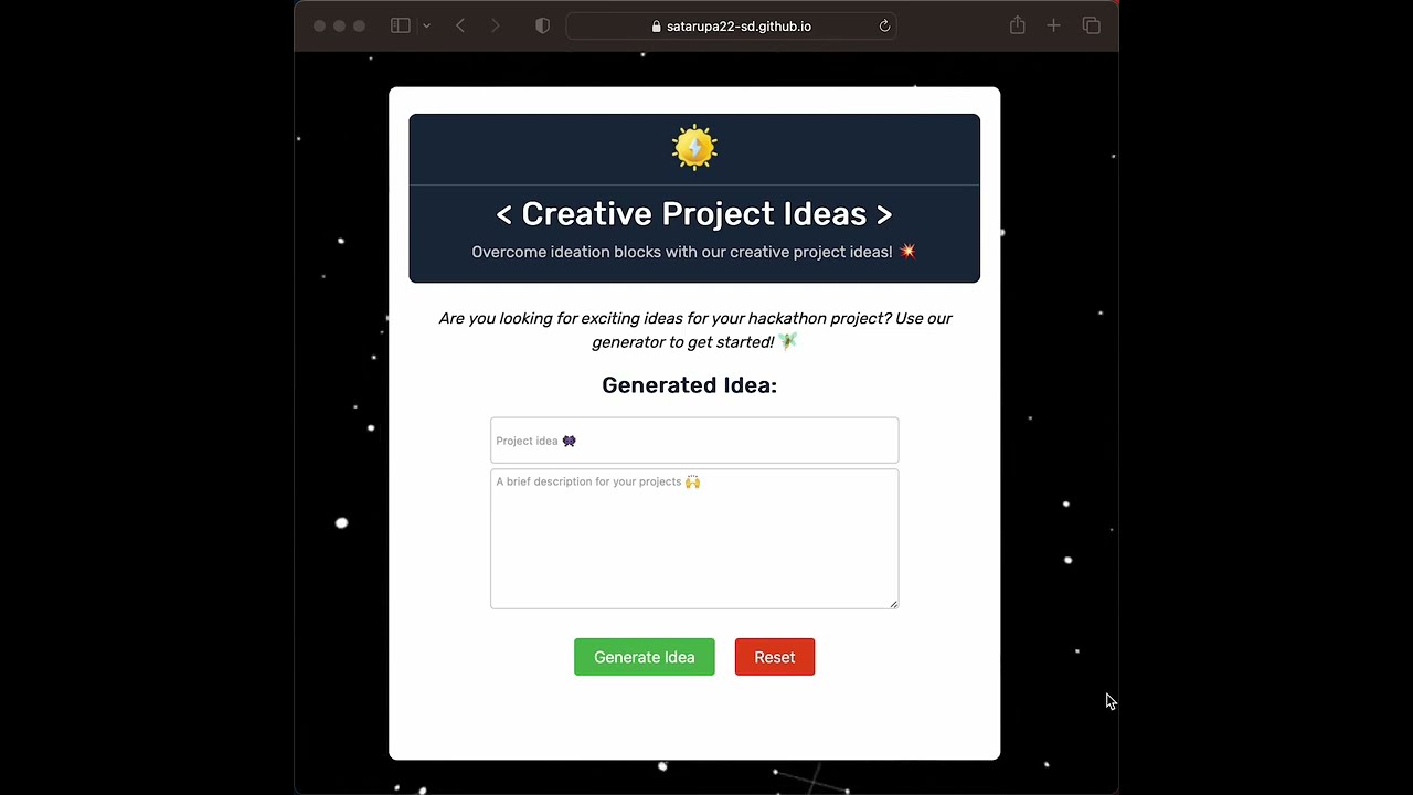 HackIdea -  A Creative Project Idea Generator