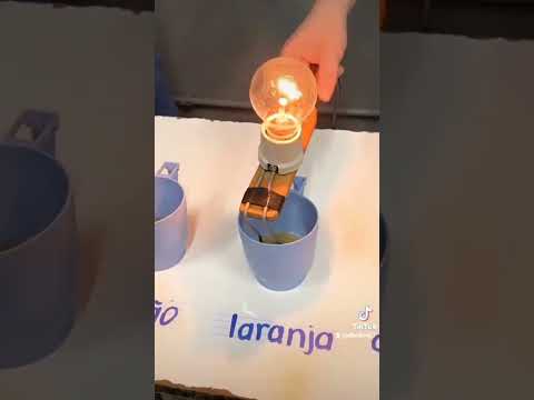 Experimento teste de condutividade em soluções.