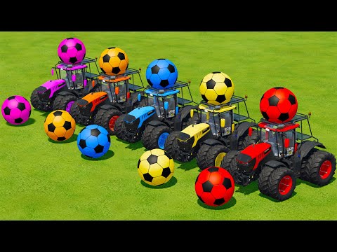 LOAD & TRANSPORT GIANT SOCCER BALLS WITH JCB TRACTORS - Farming Simulator 22