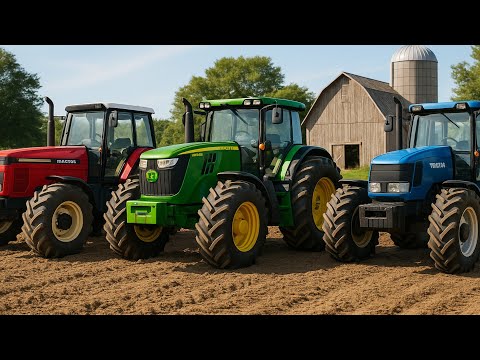 Trattori e i loro compiti: aratura, semina, fertilizzazione e alimentazione degli animali e tutte...