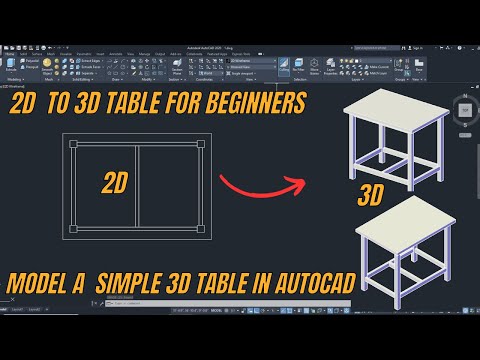 Create a Simple 3D Table In AutoCAD | AutoCAD 3D For Beginners | AutoCAD