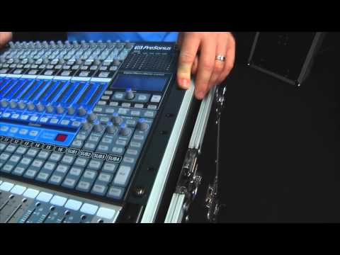 Presonus Studiolive 16.4.2 digital mixer in an OSP 16 space mixer amp portable pa roll around case