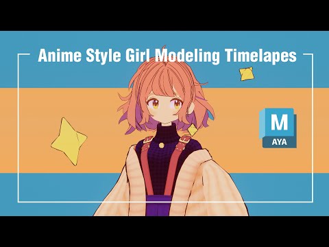 【Maya】 3D Modeling of an Anime-Style Girl TImelapes