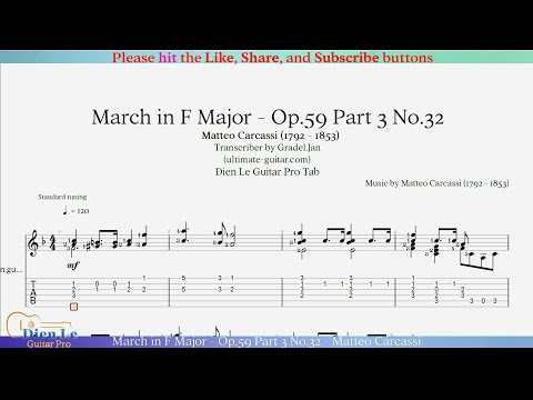 Opus 59 Part 3 No 32 - March In F Major - Matteo Carcassi
