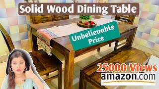 Solid Wood Sheesham Dining Table Review | Amazon