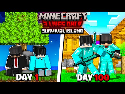 100 Days Survival Island Challenge in 3 lives