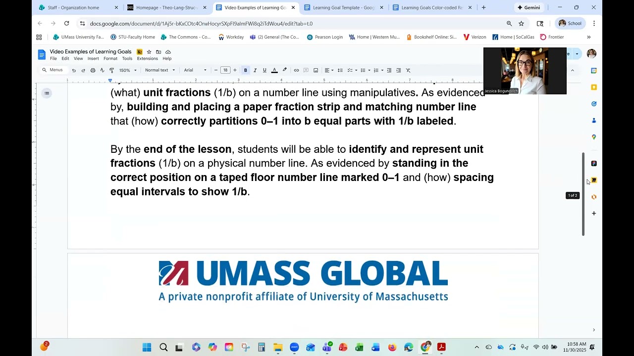 Learning Goals Math Standards Math Practice Standards Video