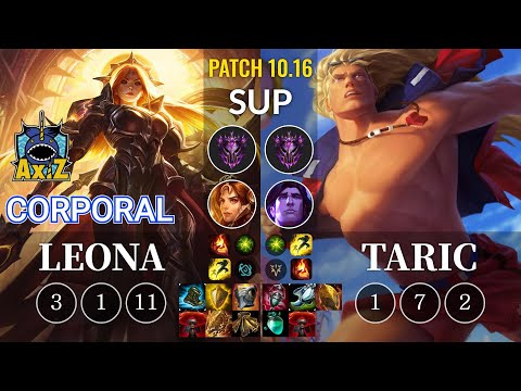 AXIZ Corporal Leona vs Taric Sup - KR Patch 10.16