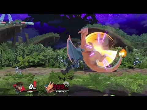 Snake Throwing Charizard On Grass (Super Smash Bros Ultimate)