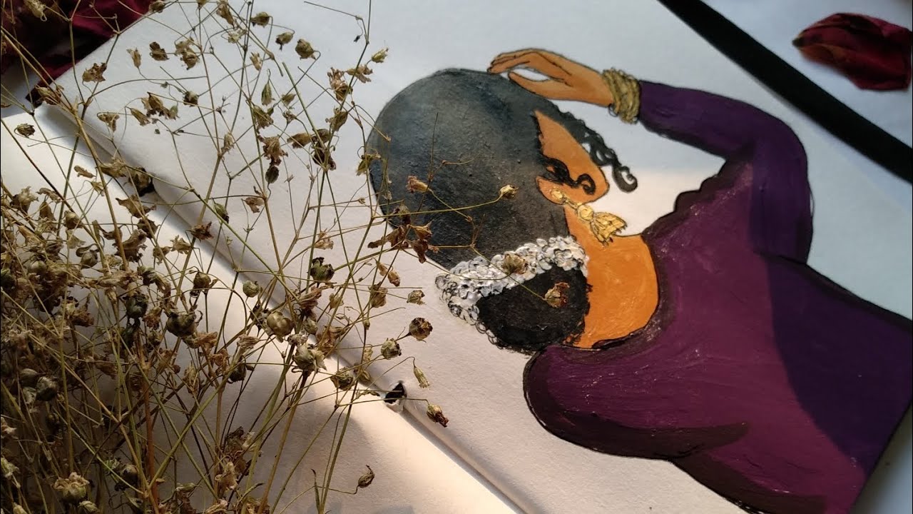 Girl illustration art || acrylic painting || girl vector art|| no face illustration painting||