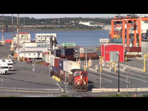 Nice View - CN Train 517 Pulling Containers from PSA Terminal - Halifax, NS