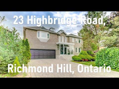 Richmond Hill, Ontario - Large 5-Bedroom Family Home For Sale  - 23 Highbridge Rd