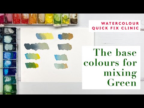 The Base Colours For Mixing Green Watercolour