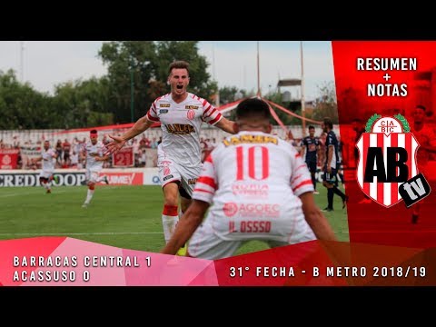 Barracas Central 1 - Acassuso 0 | Resumen + Notas | Fecha 31 | B metro 2018/19