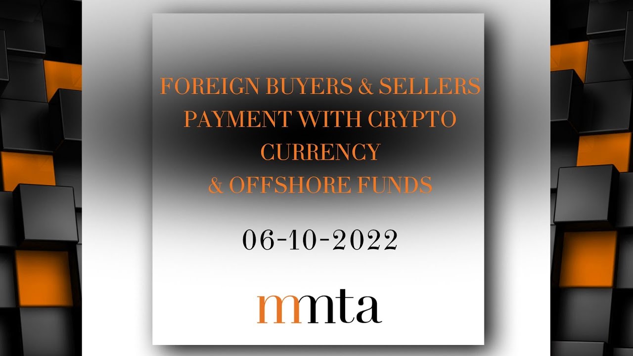 Foreign Buyers and Sellers, Payment with Crypto Currency and Off shore  funds - Robert Krautkrämer | Miltons Matsemela