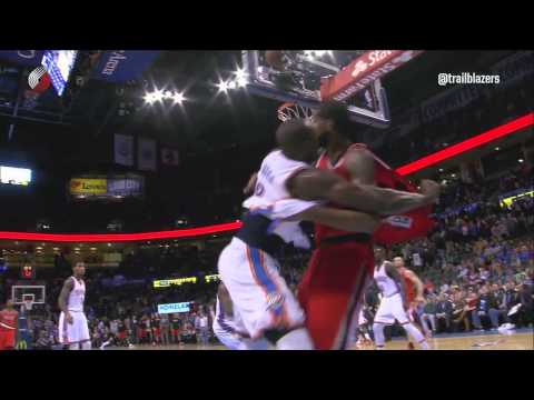 LaMarcus Aldridge & Serge Ibaka FIGHT   Blazers vs Thunder   December 23, 2014   NBA 2014 15 Season