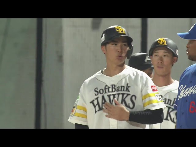 【ファーム】追加点!! ホークス・廣瀬隆太 一二塁間を破るタイムリーヒット!!  2024年8月13日 福岡ソフトバンクホークス 対 中日ドラゴンズ