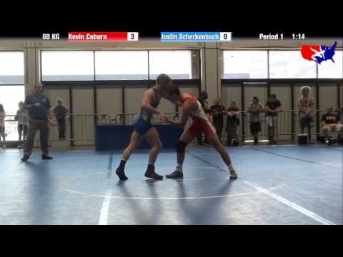 Kevin Coburn vs. Justin Scherkenbach at 2013 Junior Nationals - FILA - GR