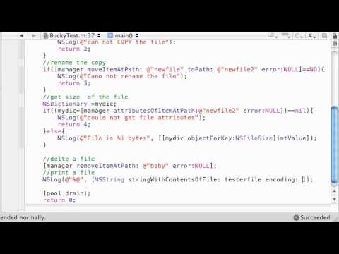 Objective C Programming Tutorial - 63 - Deleting and Printing Files