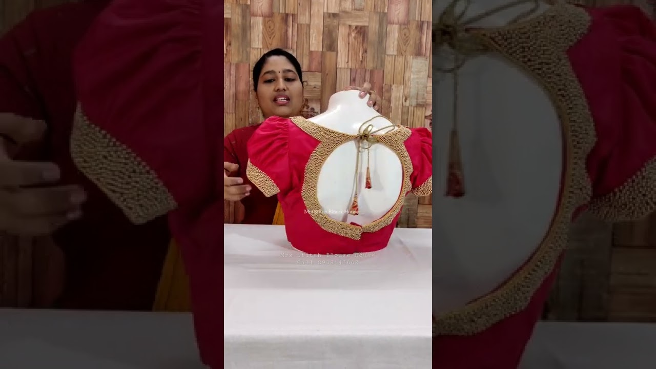 Costly 8000 Budget Wedding Saree Boat Neck Puff Sleeve Bridal Blouse #shorts #blouse #sewing #reels