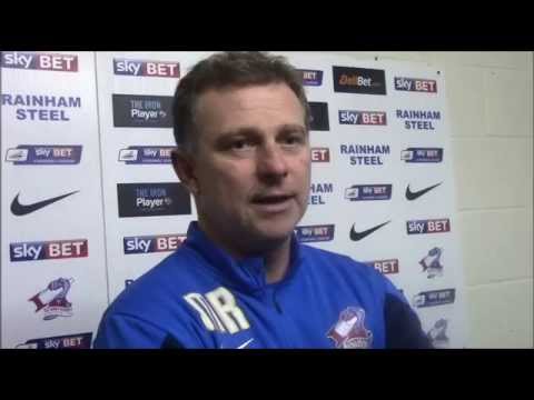 Mark Robins' reaction after the 2-1 win over Rochdale