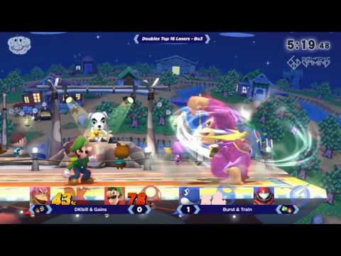 DKbill & Gains vs Burst & Train - GOML 2017 - Wii U Doubles Losers Top 16