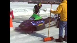preview picture of video '1800cc Snowmobile Drag Racing Part 1'